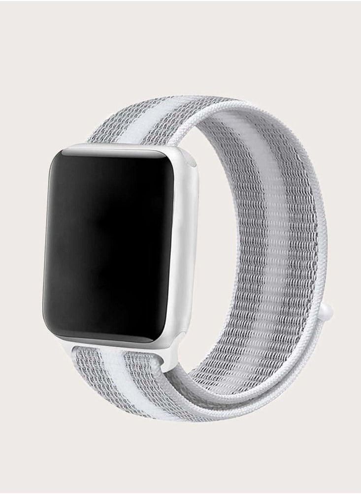 CATANES - Apple Watch 38mm 40mm 41mm Nylon Sport Loop Band Compatible with iWatch Series 7/SE/6/5/4/3/2/1 Grey/White - Image 1