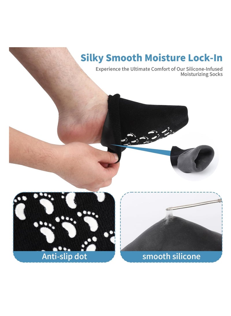 YelaJoy Silicone Moisturizing Socks for Men and Woman，Soft Non-slip Foot Care Socks,  Feet Moisturizing Socks for Dry Cracked Feet (3 Pairs，23*30 cm)  - Image 5