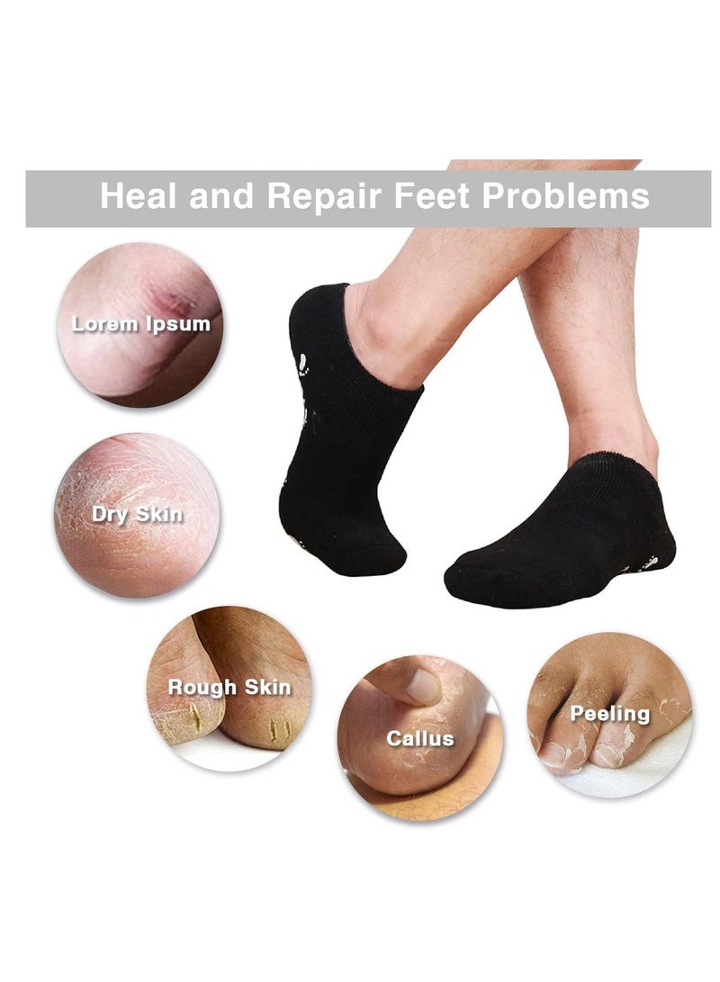 YelaJoy Silicone Moisturizing Socks for Men and Woman，Soft Non-slip Foot Care Socks,  Feet Moisturizing Socks for Dry Cracked Feet (3 Pairs，23*30 cm)  - Image 4