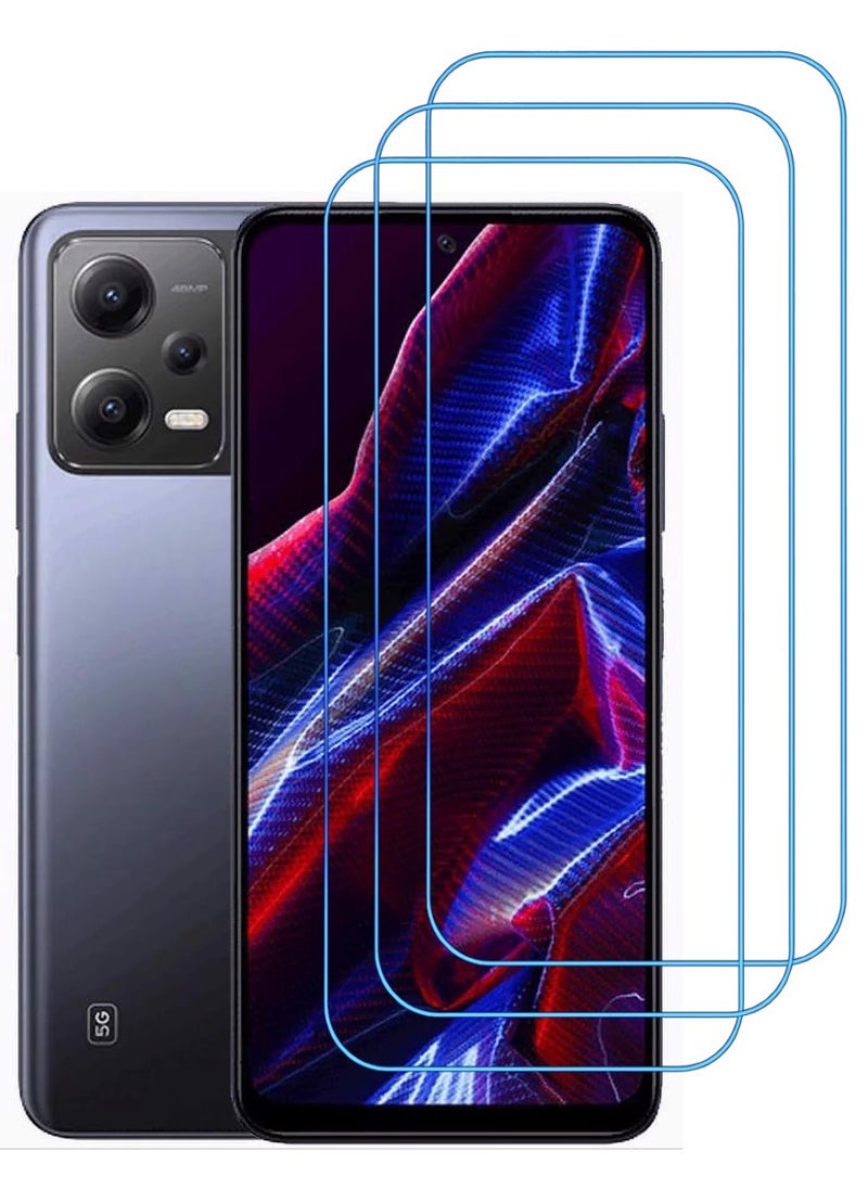 ACLIX 3 Pieces Antistatic ESD Dustproof Premium Quality High Definition Clear Tempered Glass Screen Protector Designed For Xiaomi Poco X5 - Image 1