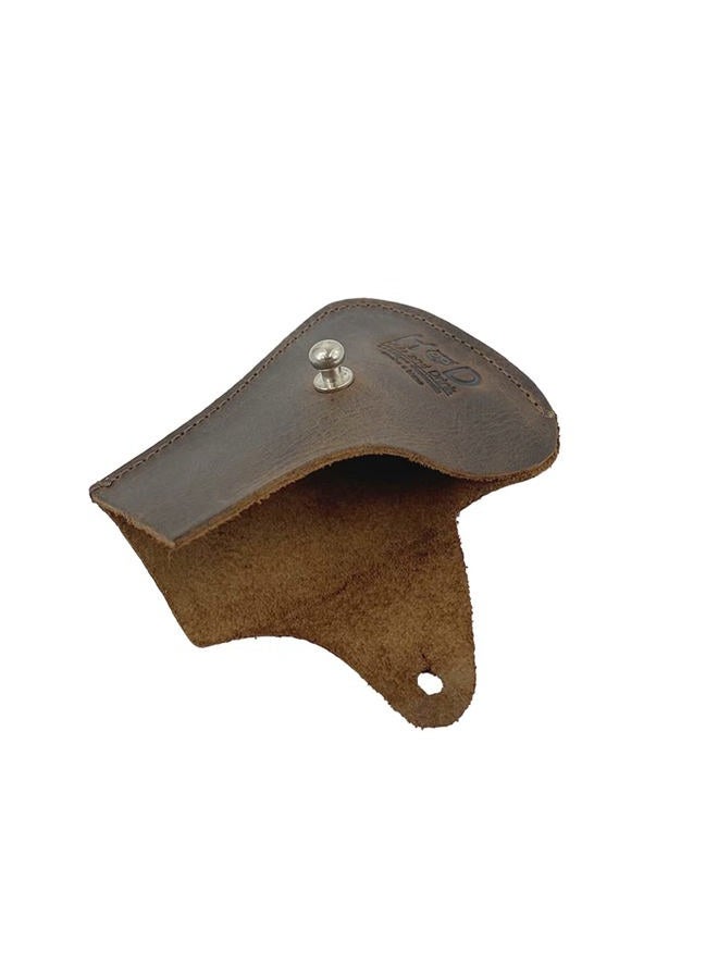 Hide & Drink , Razor Cover, Protective Case, Barber Essentials, Handmade from Full Grain Leather (Bourbon Brown) - Image 5
