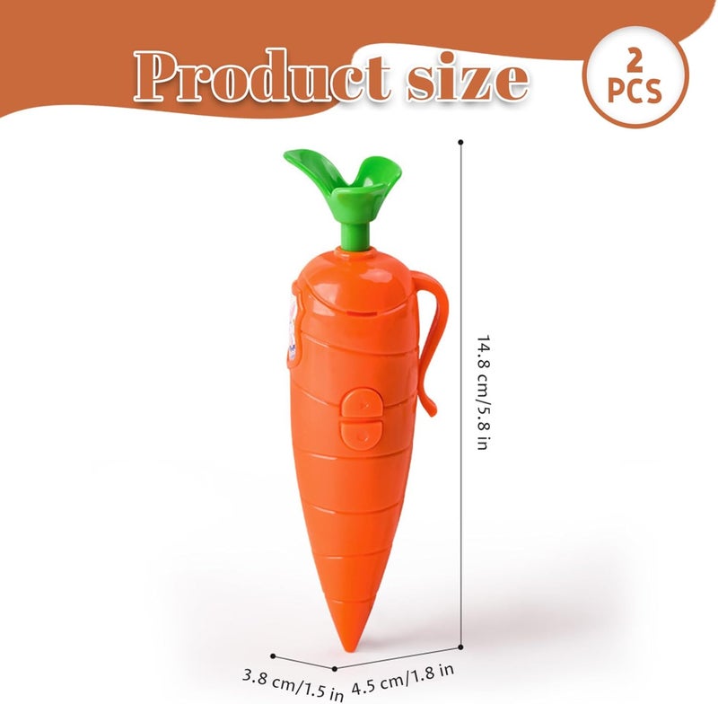 Voice Recorder Pen: 2 Pcs Orange Carrot-Shaped Dual-Purpose Smooth-Writing Ballpoint Pen - 60-Second Recording Function Compact Portable Educational Gift for Kids Students Teachers in Classroom Play S - Image 5