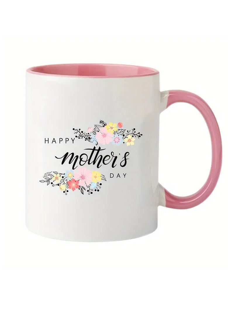 RYN 1 Set, Happy Mothers Day Coffee Mug, 11oz Ceramic Mug, INS Style Novelty Mug, Summer Winter Drinkware, Gifts For Mom From Son Daughter, Best Mothers Gifts In The World, Mothers Day Gifts, Birthday Gifts, Holiday Gifts, Family Party Favors pink - Image 1