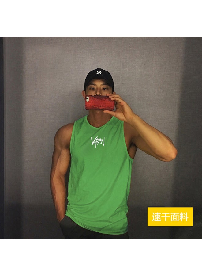 Summer Quick-drying Fitness Vest Men's Sleeveless Vest Running Training Elastic Loose Mesh Breathable Sports T-shirt Trendy