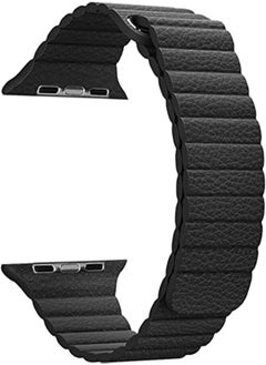 TREETOP Compatible with Apple Watch band 44mm/42mm, Leather Loop Band with Magnetic Closure Compatible with Apple Watch Series 4/3/2/1 (Black) 
