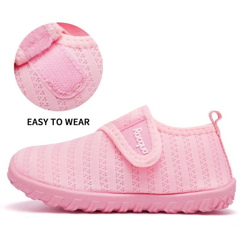 Racqua Baby Water Shoes Boys Girls Infant Resistant Quick Dry Lightweight Shoes Barefoot Non-Slip Swim Pool Beach Water Park Aqua Shoes Pink 12-18Months - Image 5