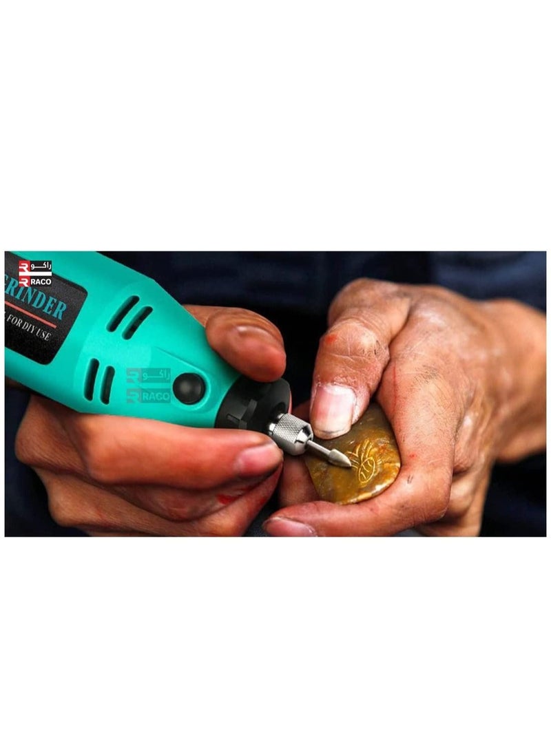 RACO RACO Professional Die Grinder Rotary Tool Kit with Flex Shaft - 102pcs Accessories Variable Speed 130W Electric Drill Set for Grinding Engraving Crafting Projects and DIY Creations  - Image 4