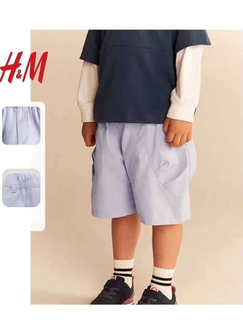H and M - HM Children's Summer Cotton Casual Simple Elastic Waist Comfortable Casual Pants - Image 1