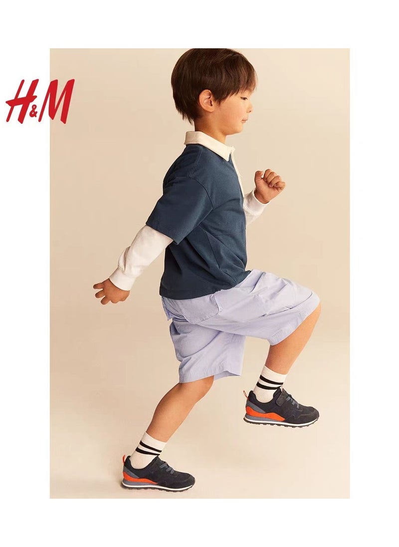 H and M - HM Children's Summer Cotton Casual Simple Elastic Waist Comfortable Casual Pants - Image 1