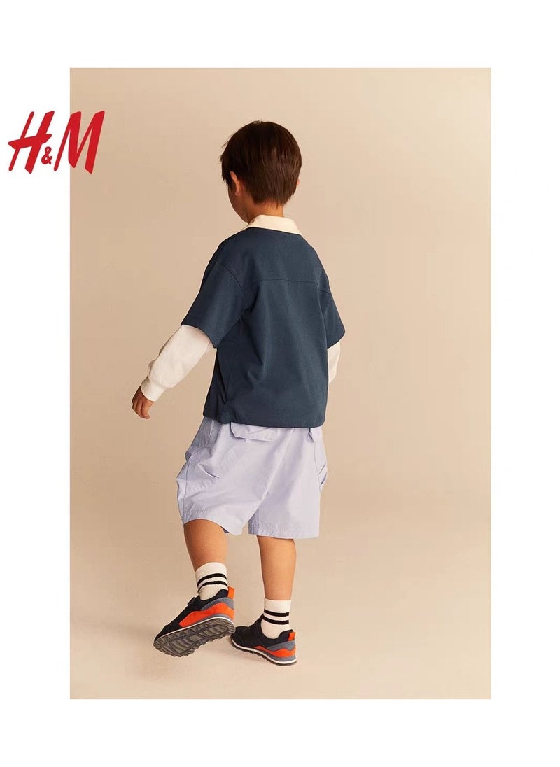 H and M - HM Children's Summer Cotton Casual Simple Elastic Waist Comfortable Casual Pants - Image 1