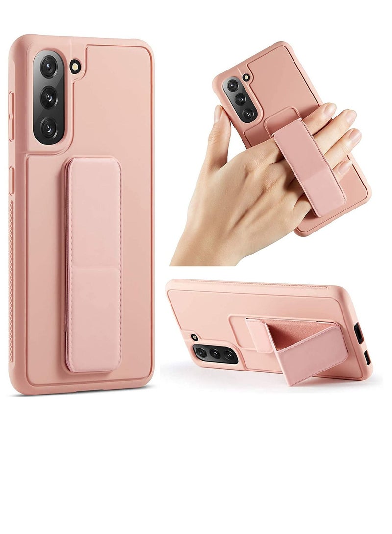 Compatible with Samsung Galaxy S22 Plus Slim Hard Silicone Gel Rubber Premium TPU Fold-able Magnetic Kickstand - Image 1