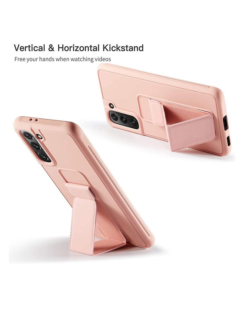Compatible with Samsung Galaxy S22 Plus Slim Hard Silicone Gel Rubber Premium TPU Fold-able Magnetic Kickstand - Image 3