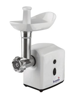 ICONA ICONA 400W Electric Meat Grinder with 2 Speeds, 3 Attachments & Reverse Function, Durable White Design for Meat, Sausages, and Kibbeh Preparation  - Image 1