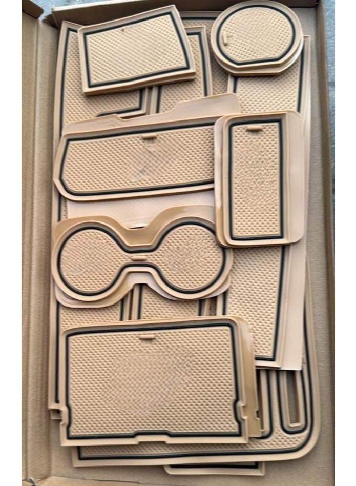 سجادة فتحة باب السيارة، حامل أكواب، بطانة الكونسول الوسطي، مسند الذراع، صندوق تخزين، سجادة - Image 1