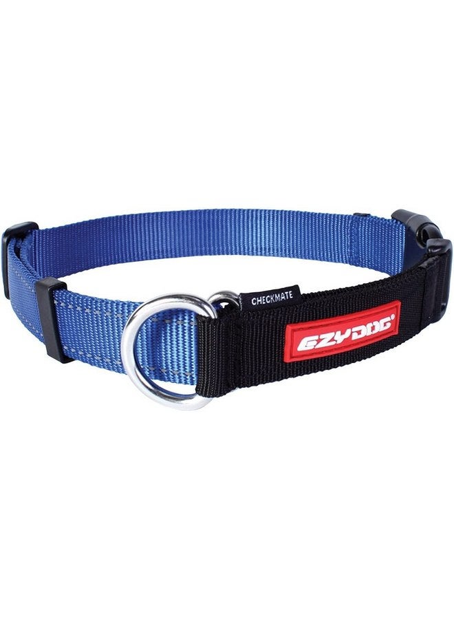 EzyDog Checkmate Martingale Collar for Dogs - Premium Nylon Training Dog Collar for Easy Control with no Choking (Large, Blue) - Image 1