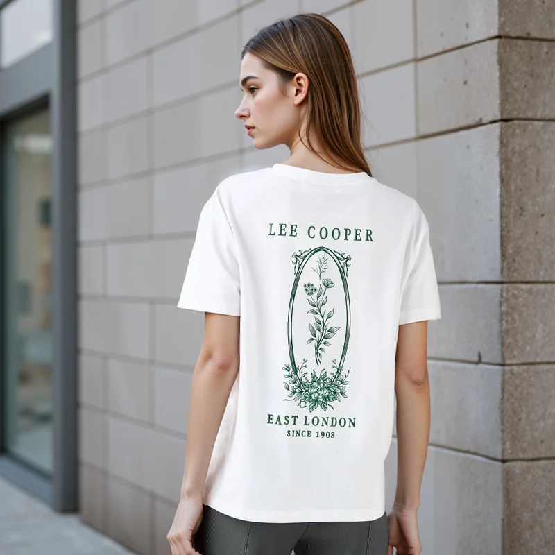 Lee Cooper Graphic Print T-shirt with Crew Neck