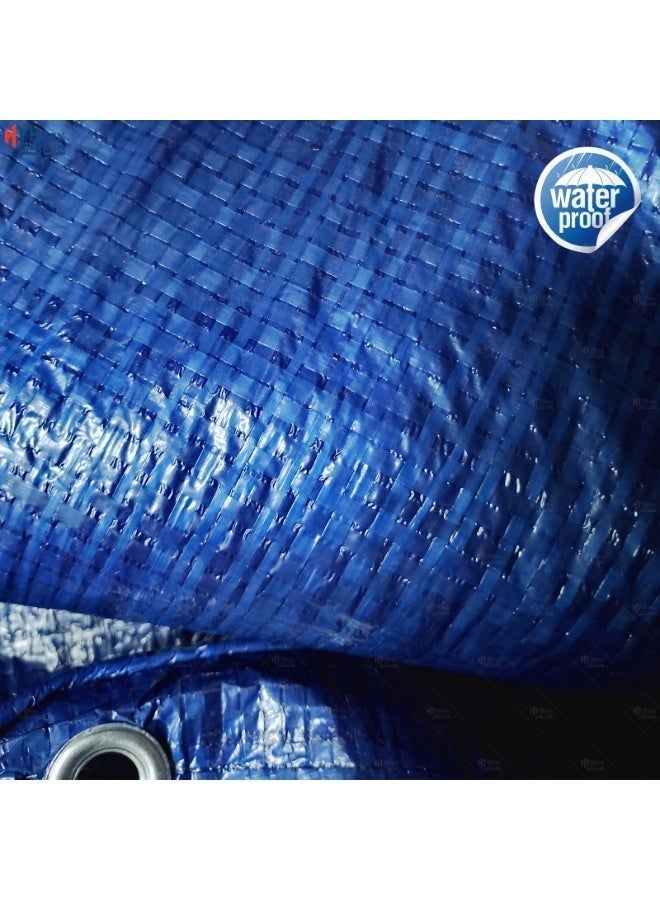 Hitex Tarpaulin Sheet – Light, Medium & Heavy Duty Waterproof Cover | UV Resistant, Tear-Proof, Multi-Purpose Tarpaulin for Construction, Storage & Camping (BLUE (LIGHT DUTY), 30ft X 30ft) - Image 3