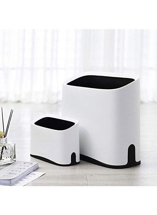 CRR RETAIL CRR RETAIL Mini Desktop Paper Waste Basket with Lid Small Office Countertop Trash Can Tiny Plastic Garbage Bin Multicolor Pack of 1 Combo  - Image 1
