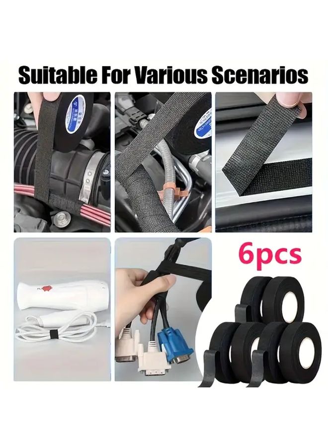 6pcs Flannel Electrical Tape High Temperature Durable Waterproof Self Adhesive Soundproofing for Cable Management - Image 4
