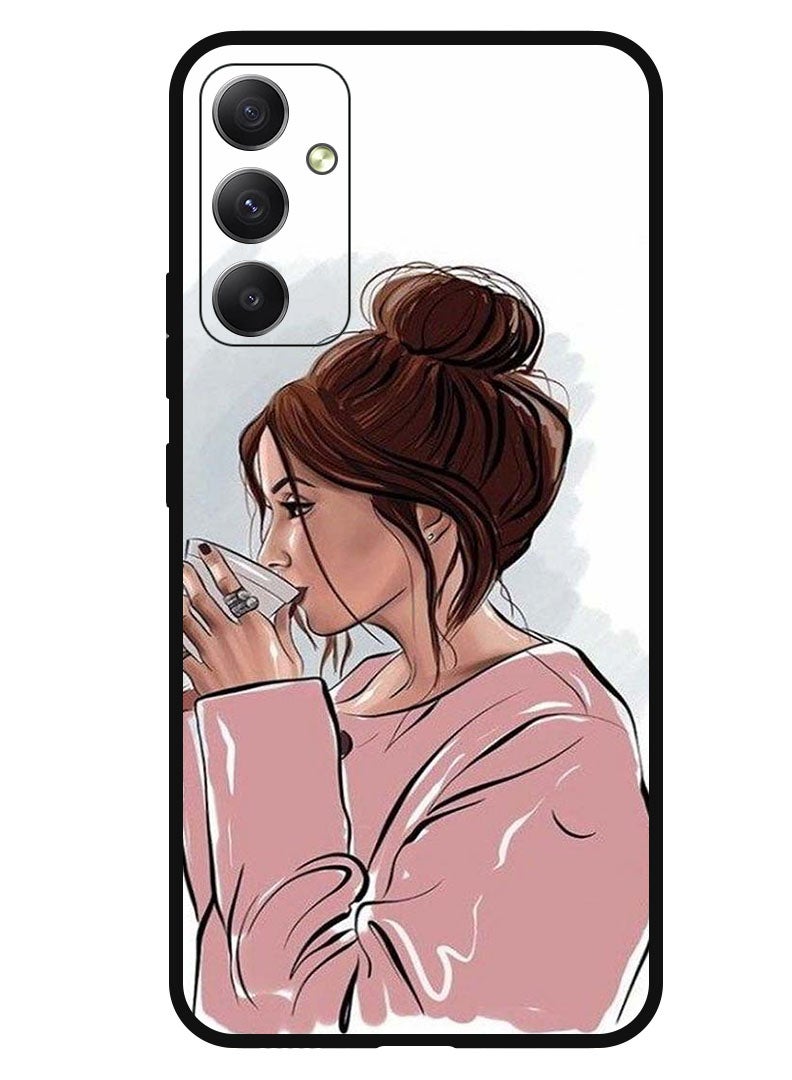 Theodor Protective Case Anti Scratch Shock Proof Bumper Cover For Samsung Galaxy M54 Girl Drinking Coffee 1 - Image 1
