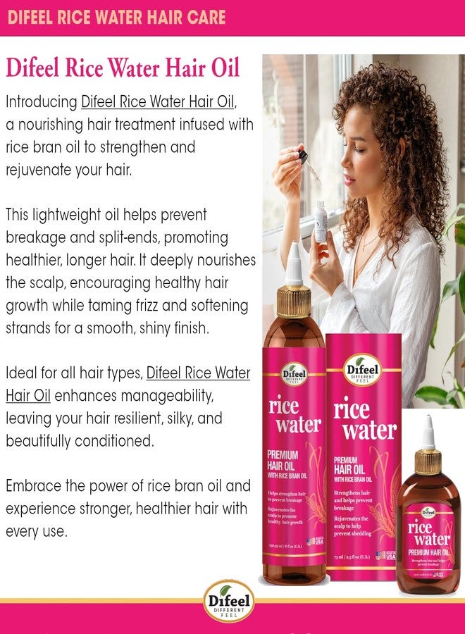 Difeel Rice Water Premium Hair Oil 7.1 oz. - Strengthening Rice Water Moisturizer for Hair - Image 3
