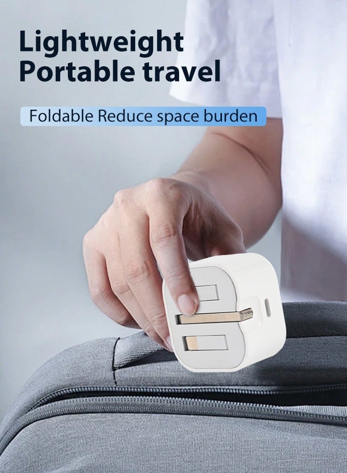 iPhone Charger Type C PD 40W Fast USB C Charger iPhone 16 Fast Charger Head Type-C Power Plug Universal Travel Adapter USB-C Plug for iPhone 16/16 Pro Max/16 Pro/16 Plus/16,etc White - Image 3