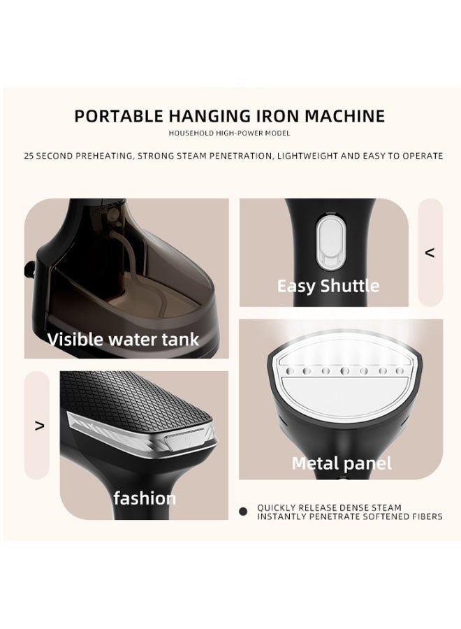 Steam iron, 1640W fast heating and super strong steam, 260ml large capacity detachable water tank, easy to carry, lightweight, suitable for travel ironing all kinds of clothes and fabrics - Image 2