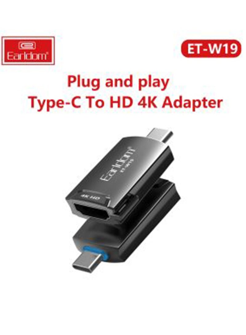 Earldom W19 Plug and Play Type-C To HD 4K Adapter - Image 3