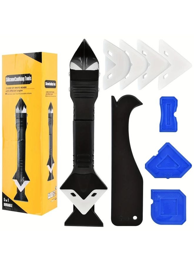 1 Set Silicone Caulking Tool Sealant Scraper Remover Kit Interchangeable Pads - Image 5