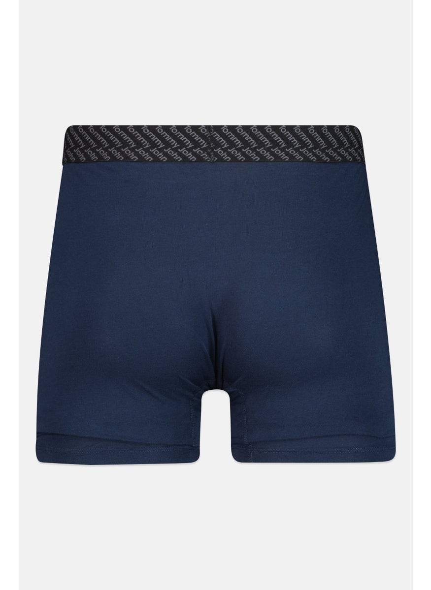 Tommy John - Men 2 Pieces 6 Inseam Brand Logo Boxer Briefs, Navy/Grey - Image 1