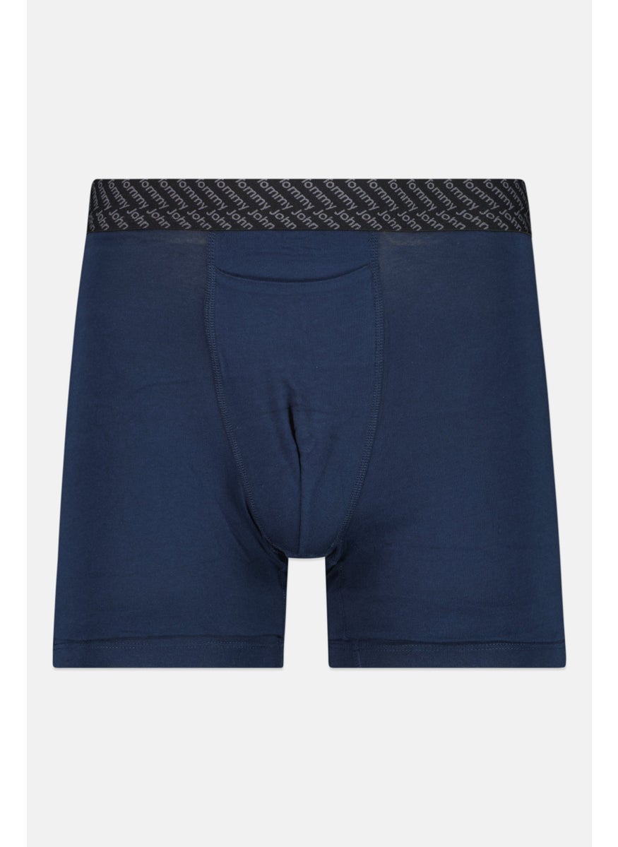 Tommy John - Men 2 Pieces 6 Inseam Brand Logo Boxer Briefs, Navy/Grey - Image 1