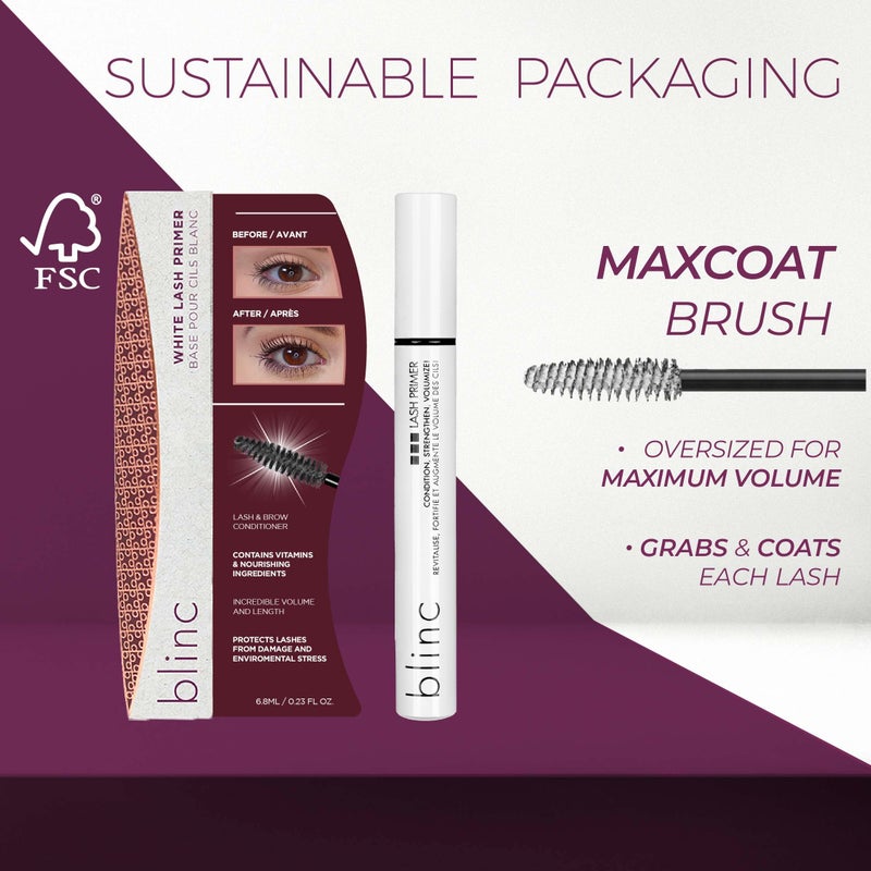 Blinc White Lash Primer, Lash Boosting Conditioning Eyelash Primer Mascara with Vitamin E and Growth Promotion Peptides, Volumizing and Lengthening White Mascara Primer, 6.8mL / 0.23 Fl. Oz - Image 4