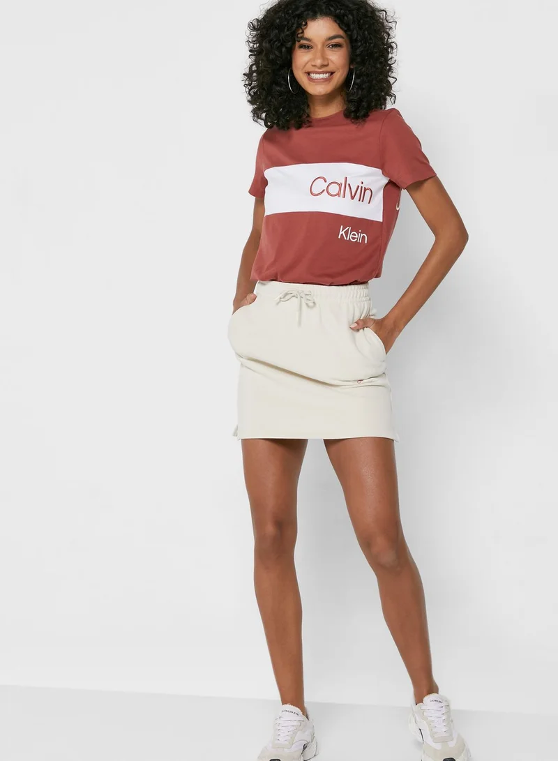Calvin Klein Jeans Logo Elastic Waist Skirt