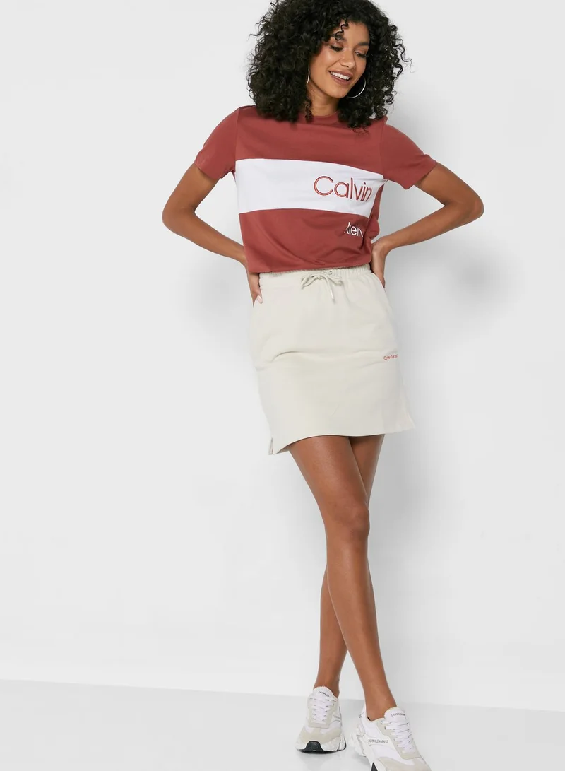 Calvin Klein Jeans Logo Elastic Waist Skirt