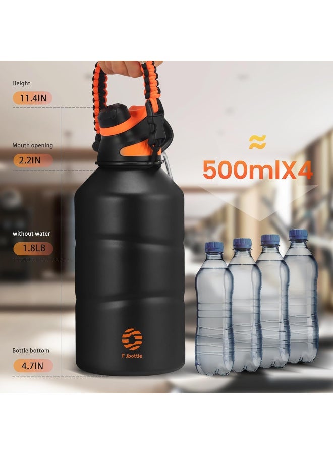 Fjbottle Stainless Steel Water Bottle 1.9L Double-Walled with Magnetic Lid, BPA Free Vacuum Insulated Water Bottle, Big Metal Drinking Bottle Large Capacity Jug Leak-Proof for Sports, Camping, Gym - Image 3