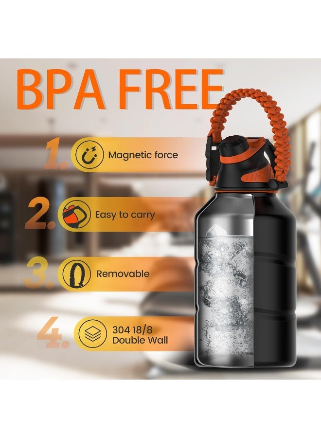 Fjbottle Stainless Steel Water Bottle 1.9L Double-Walled with Magnetic Lid, BPA Free Vacuum Insulated Water Bottle, Big Metal Drinking Bottle Large Capacity Jug Leak-Proof for Sports, Camping, Gym - Image 4