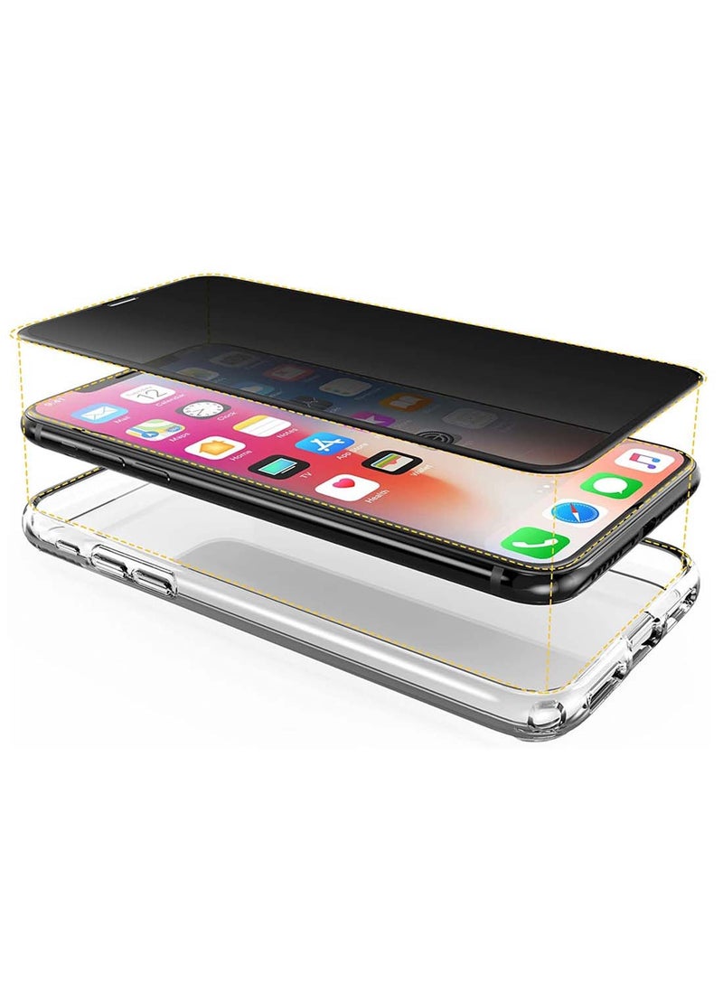 Markhor - Apple iPhone 16e 5G 2025 Markhor next generation A++ Quality Privacy Anti Spy Tempered Glass Screen Protector with Auto Alignment Easy Installation Frame/App - Clear/Black - Image 1