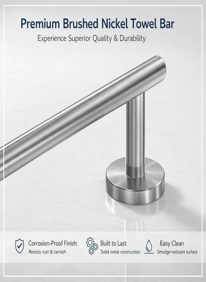 Beati Faucet طقم أدوات حمام من 7 قطع، مصنوع من النيكل المصقول والفولاذ المقاوم للصدأ، يتضمن قضبان مناشف بطول 12 و24 بوصة، وخطافات أردية، وحامل ورق تواليت - طقم رفوف مناشف عصري مقاوم للصدأ لتجديد الحمام - Image 3