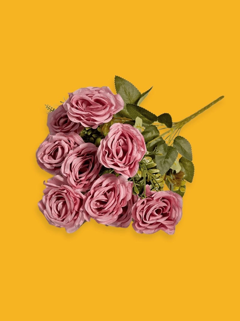 ARTSY® Artificial Flowers for Decoration Rose Flower Bunch for vase/Pot, Home/Office Decor, Gift, Artificial Plant, Craft, Without Vase, Pack of 1 Piece, Purple, 40 cm Height - Image 5