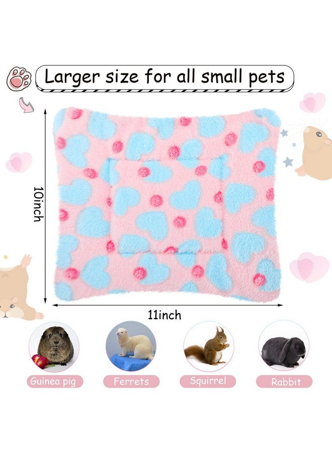 Jetec 4-Piece Rabbit Bunny Bed - 10 x 11 Inch Guinea Pig Bed Mats - Plush Bunny Pad Mats for Small Animals, Dogs, Cats, Hamsters - Heart Pattern - Image 2