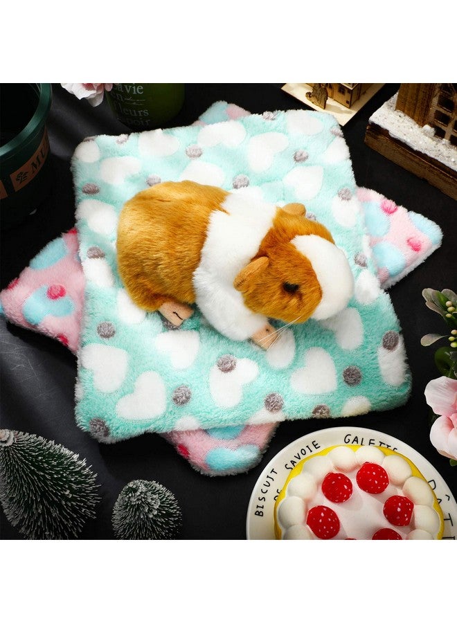 Jetec 4-Piece Rabbit Bunny Bed - 10 x 11 Inch Guinea Pig Bed Mats - Plush Bunny Pad Mats for Small Animals, Dogs, Cats, Hamsters - Heart Pattern - Image 3