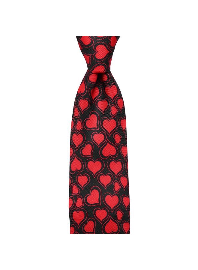 KOOELLE Men's Heart Necktie Tie Holiday Party Black Ties For Men 3.25 inch(8.3cm), 502-red, 3.25 inches (8.3cm) width, 59.5 inches (152cm) length - Image 3