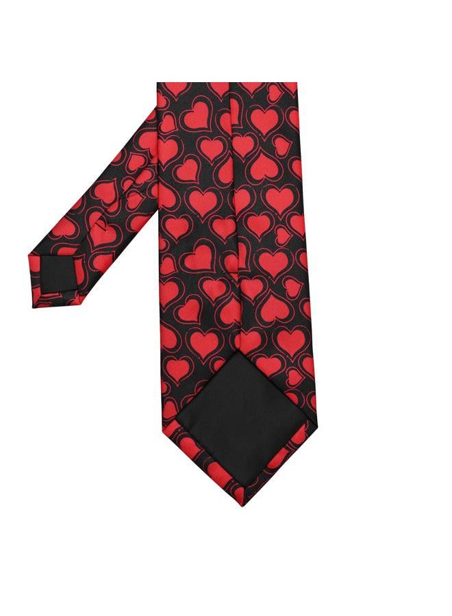 KOOELLE Men's Heart Necktie Tie Holiday Party Black Ties For Men 3.25 inch(8.3cm), 502-red, 3.25 inches (8.3cm) width, 59.5 inches (152cm) length - Image 5