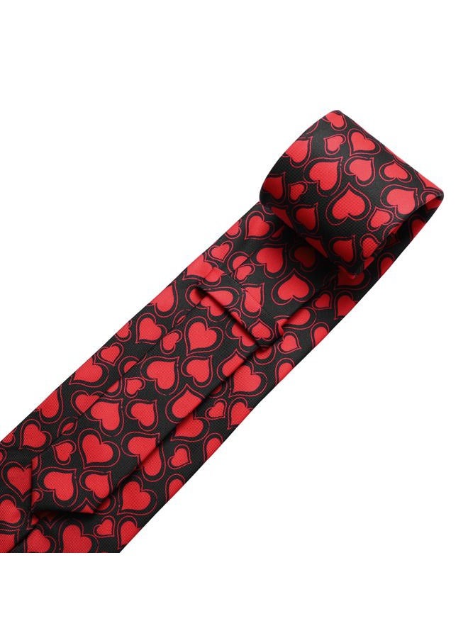 KOOELLE Men's Heart Necktie Tie Holiday Party Black Ties For Men 3.25 inch(8.3cm), 502-red, 3.25 inches (8.3cm) width, 59.5 inches (152cm) length - Image 4