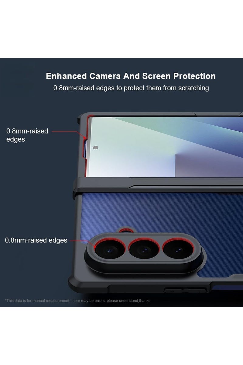 عام غلاف حماية مغناطيسي لجهاز Samsung Galaxy Z Fold 7 5G، مزود بحماية شاشة من فيلم زجاج مقوى 【يدعم الشحن اللاسلكي】 - غطاء شفاف مع حماية هوائية مضادة للصدمات، خلفية شفافة مقاومة للصدمات - Image 4