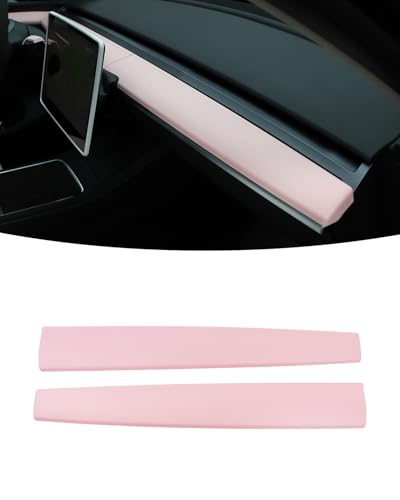 KKTR-CAR Dashboard Cover Wrap,Inter Dashboard Cover Compatible with Tesla Model 3 2017-2023 Model y 2019-2025(2 pcs) (Pink) - Image 1