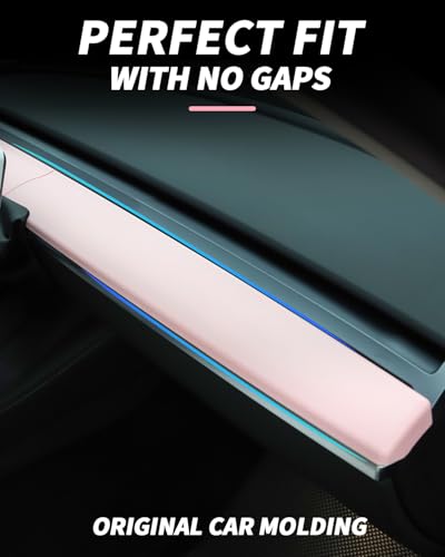 KKTR-CAR Dashboard Cover Wrap,Inter Dashboard Cover Compatible with Tesla Model 3 2017-2023 Model y 2019-2025(2 pcs) (Pink) - Image 3