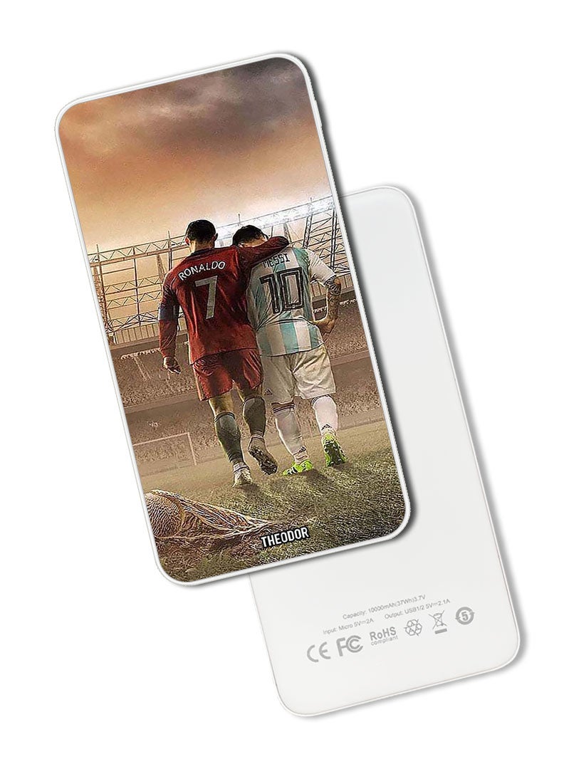 Theodor 10,000 mAh Super Fast Charging Ultra Compact Power Bank with Quick Charge & Power Delivery, Portable Charger For iPhone and Android Ronaldo Messi - Image 1