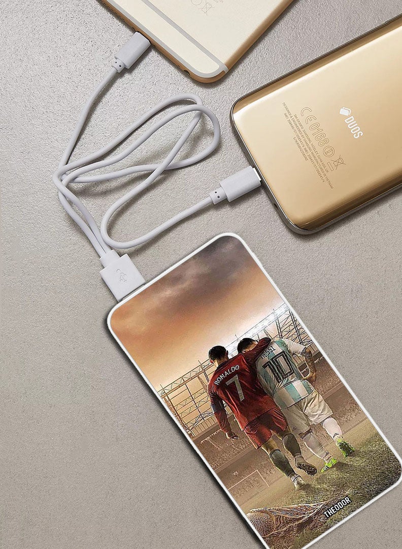 Theodor 10,000 mAh Super Fast Charging Ultra Compact Power Bank with Quick Charge & Power Delivery, Portable Charger For iPhone and Android Ronaldo Messi - Image 2