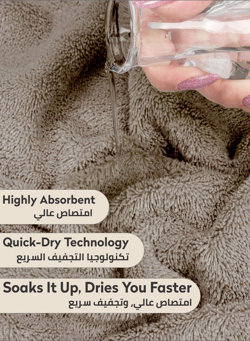 دوناتيلا طقم ملاءة حمام 100 ٪ قطن ممشط 2 قطعة (85 * 172 سم) 600 جرام لكل متر مربع منشفة كبيرة ، ماصة للغاية ، سريعة الجفاف ، أفضل منشفة للحمام والسبا والفندق ، بيج غامق - Image 4